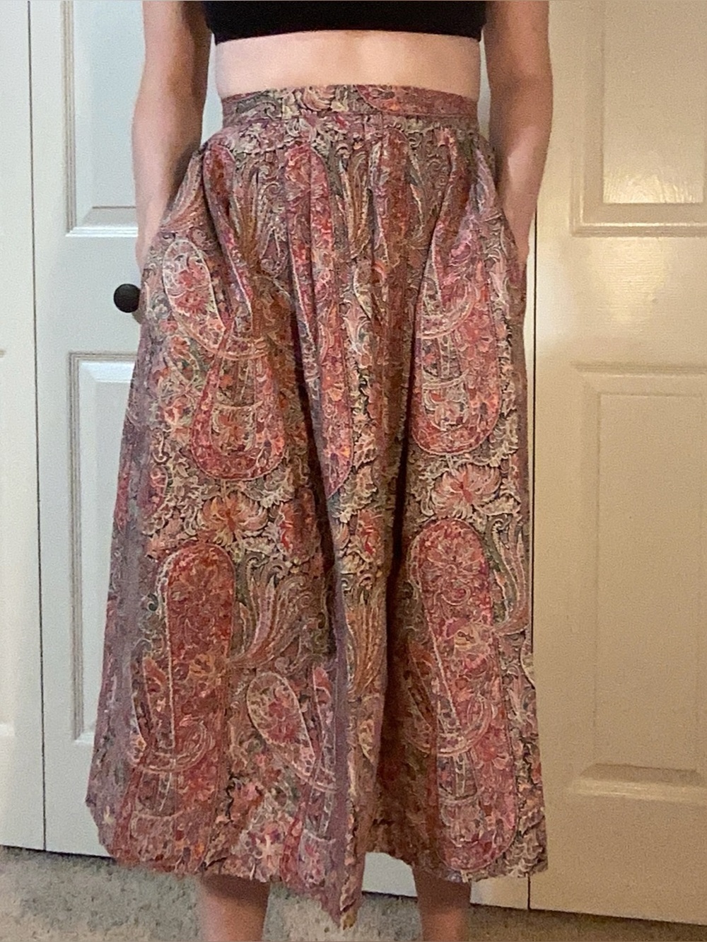 Vintage 1970s Paisley Fall Skirt By The Collector San Francisco